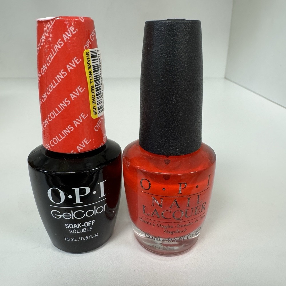 OPI Matching‎ Duo - OPI On Collins Ave - B76 New. POPULAR, 0.5 oz Full Size